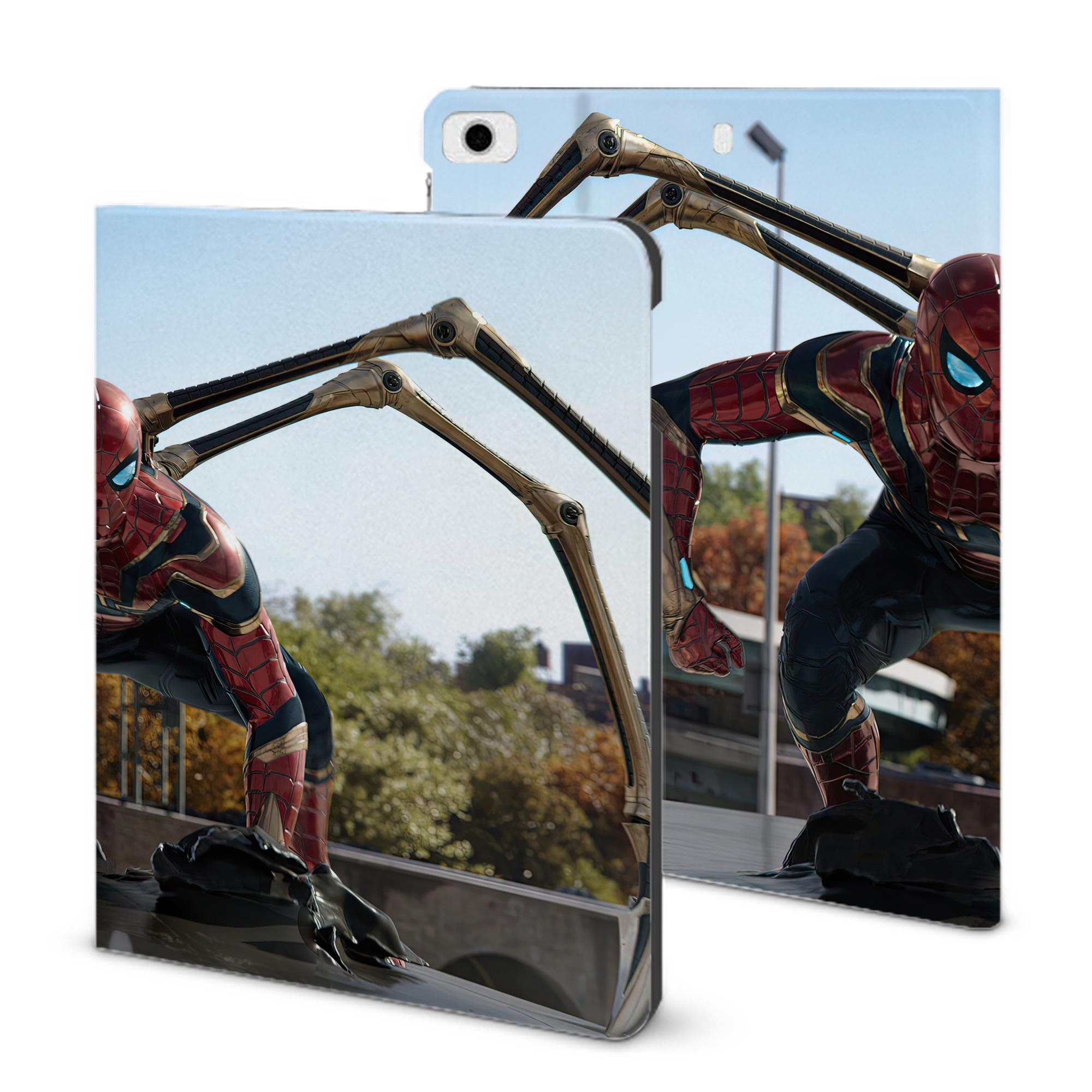 （画像用） Spider Man スパイダーマン IPad ケース ブック型 PUレザー TPU 耐衝撃 軽量 薄型 ペン収納なし 全面保護 IPad 各モデル対応